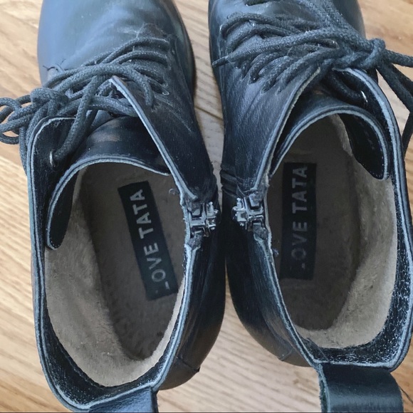 Love TaTa black and brown platform boots size 6 - Picture 4 of 5